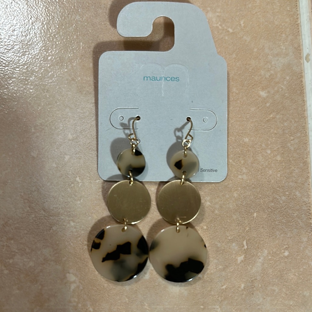 Maurices Gold And Brown Geometric Earrings